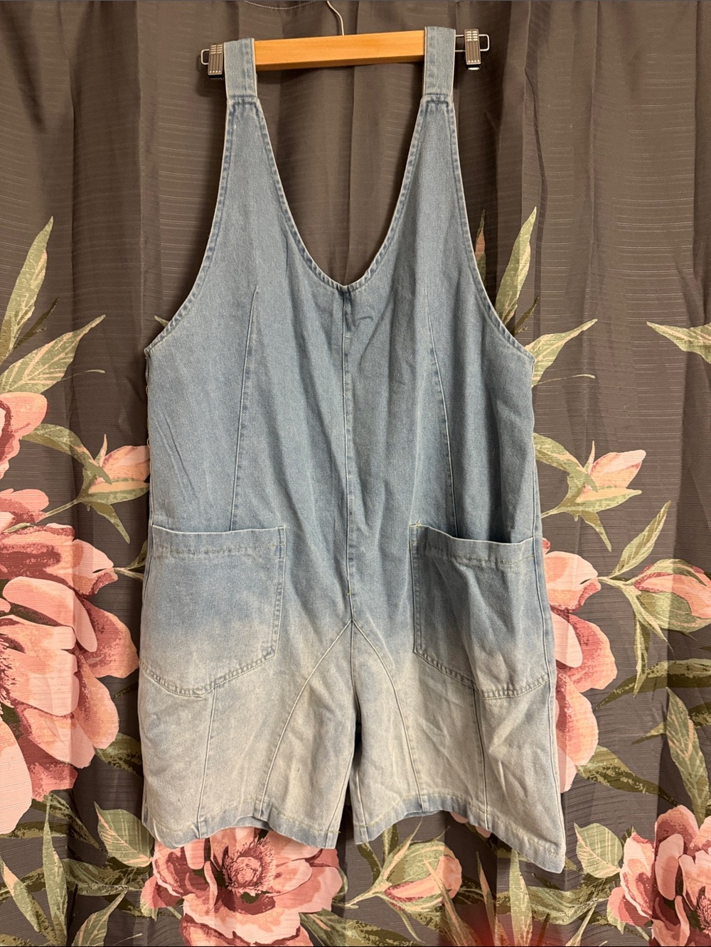 Amazon Light Blue Denim Short Overalls Romper